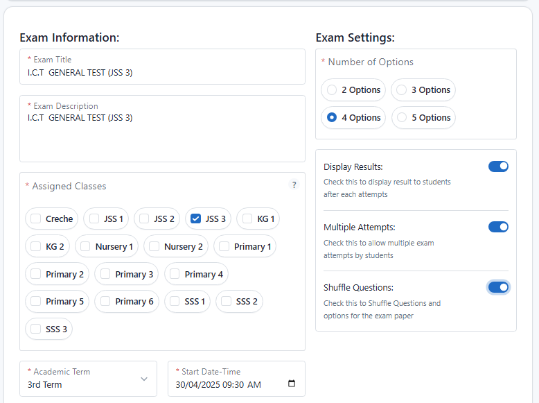 Customizable CBT & Exams