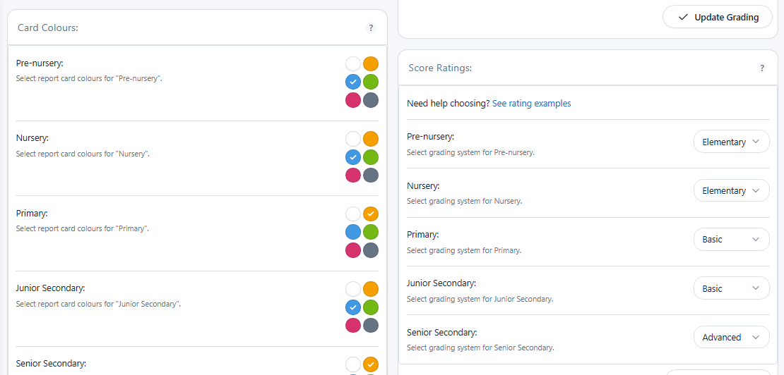 Custom Report Card Builder