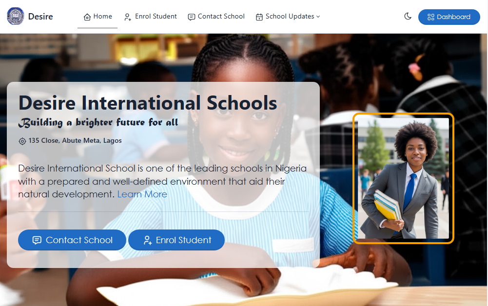 Dynamic School Website View