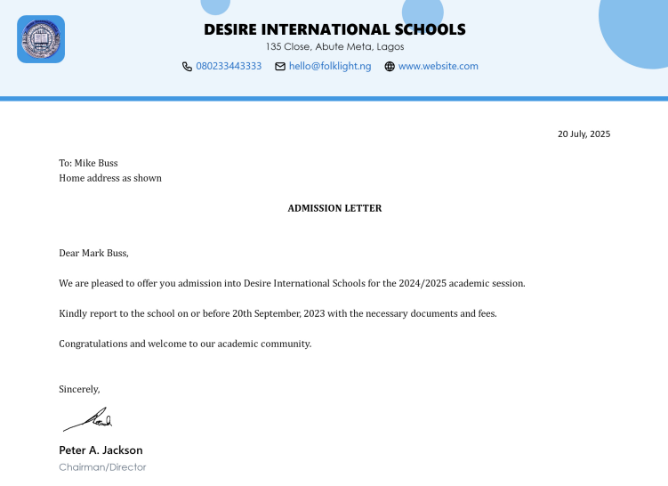 Official Letters Generator