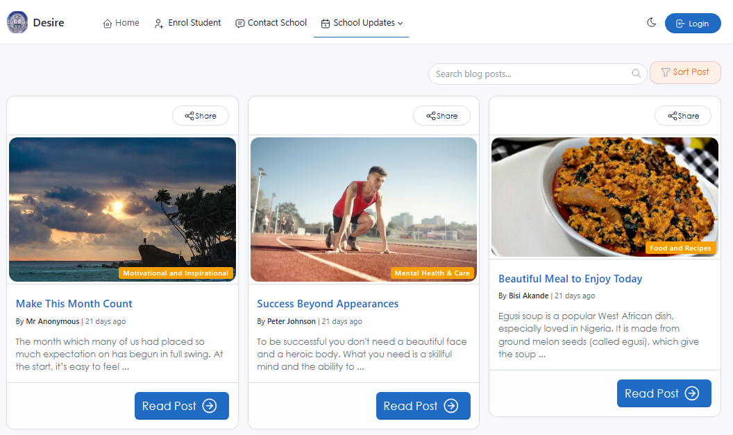 School Blog Posts & News