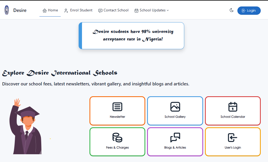 School Website Front Page